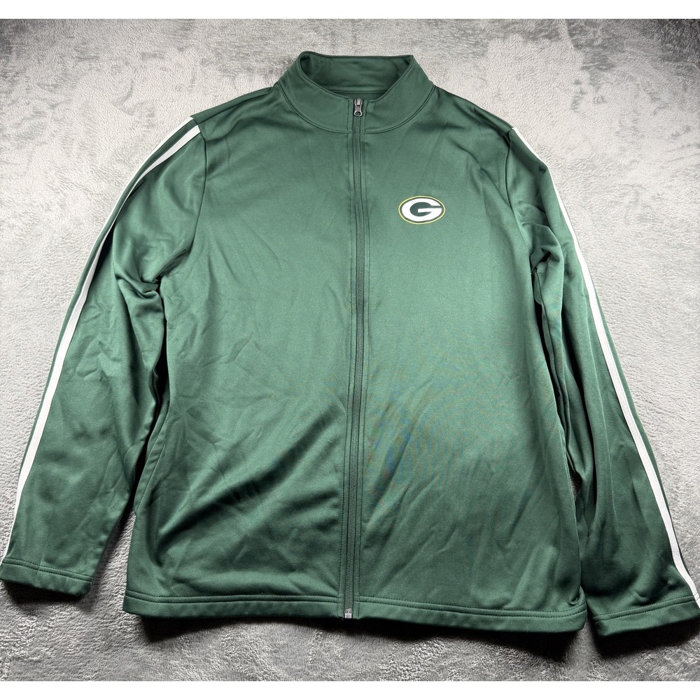 NFL Team Apparel Green Bay Packers Mens L Green Full Zip Track Jacket